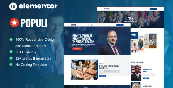 Populi โ Politician Elementor Template Kit